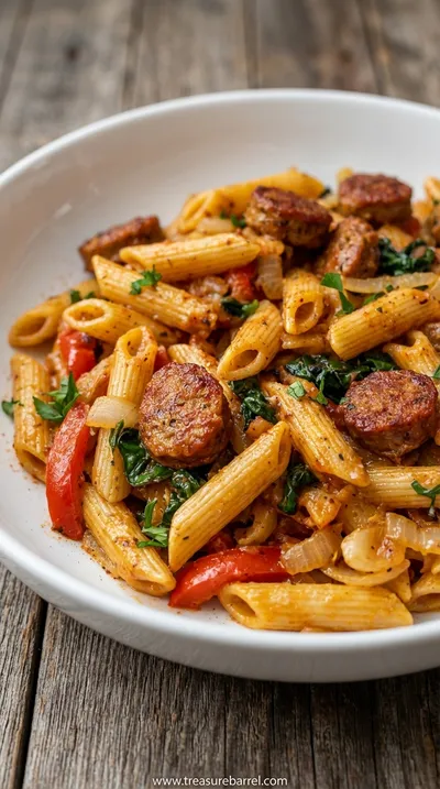 Creamy Cajun Sausage Pasta (One Pot Recipe) - ready to serve
