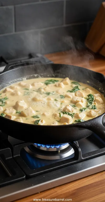 Creamy Chicken and Spinach Casserole - ingredients preparation