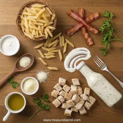 Creamy Chicken Turkey Bacon Ranch Pasta - cooking process
