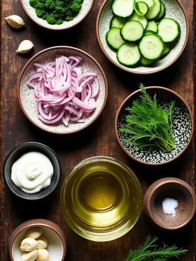 Creamy Cucumber Salad – Quick Comfort - ingredients preparation
