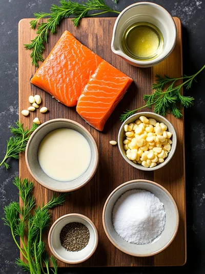 Creamy Garlic Salmon – Easy Weeknight Dinner - ingredients preparation