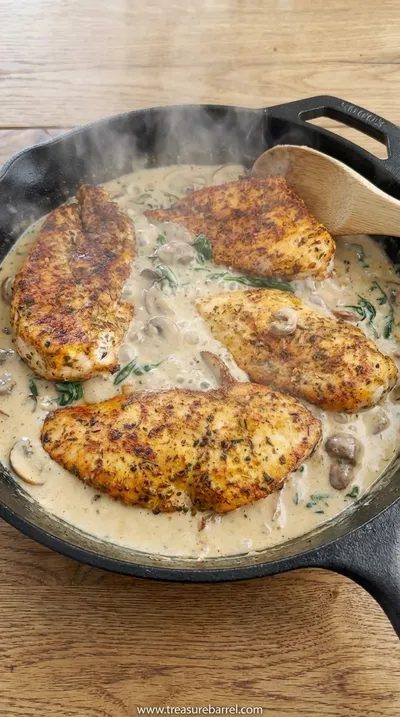 Creamy Mushroom Chicken Recipe - Quick Comfort - cooking process