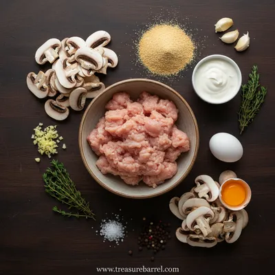 Creamy Mushroom Chicken Meatballs - cooking process