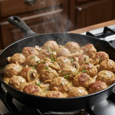 Creamy Mushroom Chicken Meatballs - ingredients preparation