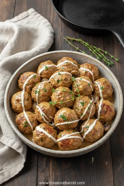 Creamy Mushroom Chicken Meatballs