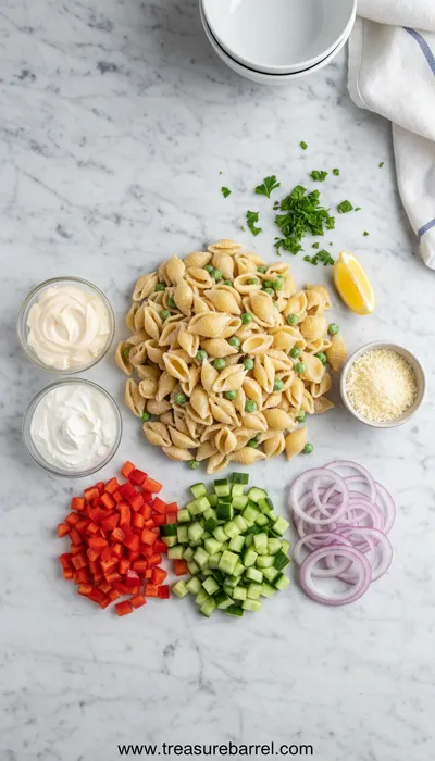 Creamy Pasta Salad Recipe - cooking process