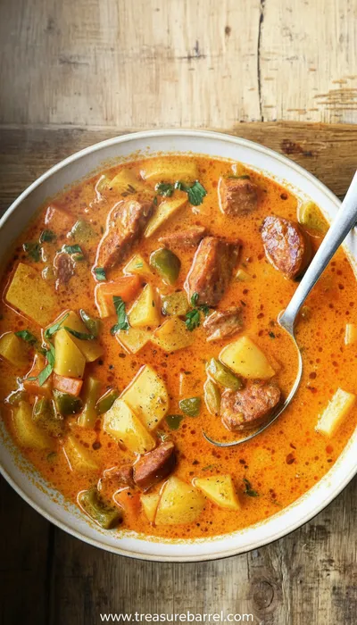 Creamy Potato and Beef Chorizo Soup
