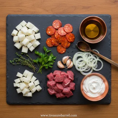 Creamy Potato and Beef Chorizo Soup - cooking process