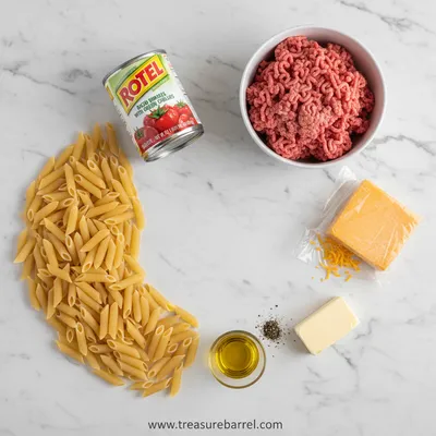 Creamy Rotel Pasta with Ground Beef - cooking process