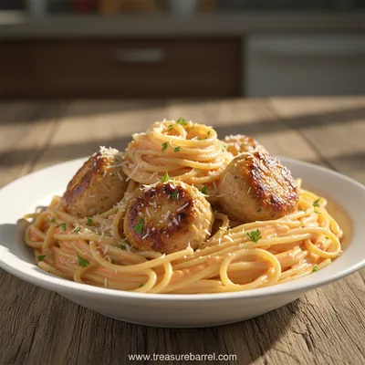 Creamy Spaghetti and Meatballs