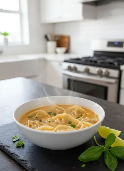 Creamy Thai Dumpling Soup
