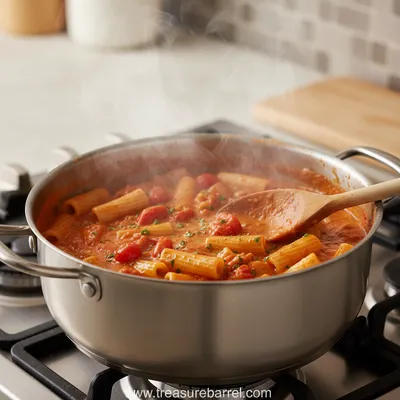 Creamy Tomato Garlic Pasta Recipe - cooking process