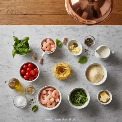 Creamy Tuscan Shrimp Linguine - cooking process