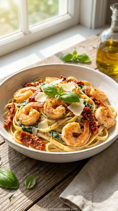 Creamy Tuscan Shrimp Linguine: Easy Pasta Dinner