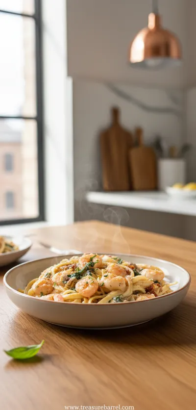 Creamy Tuscan Shrimp Linguine