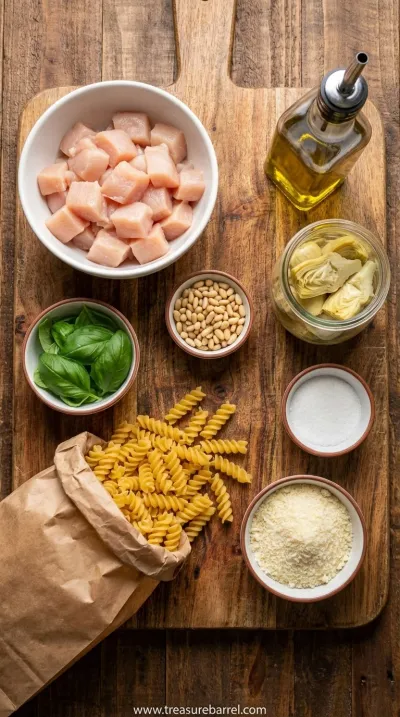 Creamy Chicken Pesto Pasta: One-Pot Family Favorite - ingredients preparation
