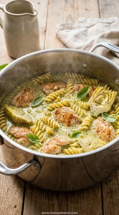 Creamy Chicken Pesto Pasta: One-Pot Family Favorite - cooking process