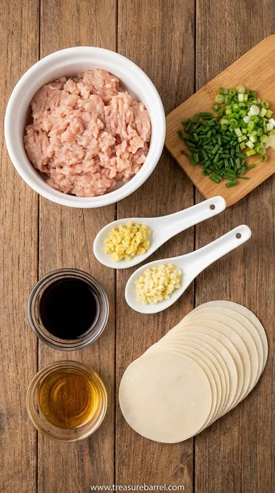 Crispy Pan-Fried Chicken Dumplings Recipe - ingredients preparation