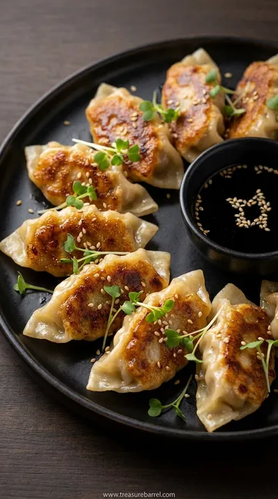 Crispy Pan-Fried Chicken Dumplings Recipe - ready to serve