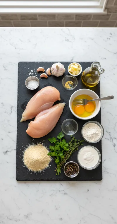 Crispy Parmesan Chicken With Garlic Sauce - cooking process