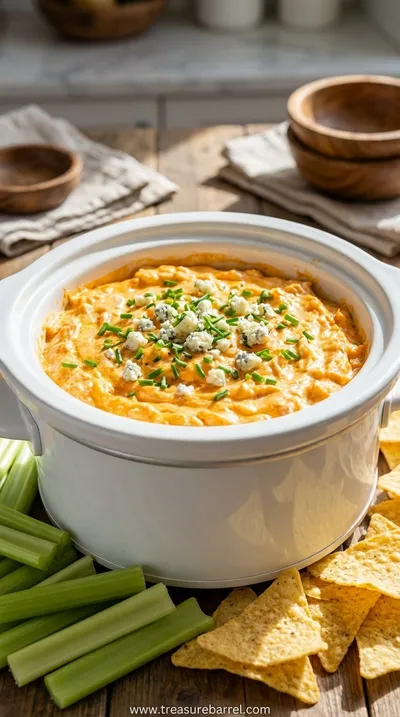 Crockpot Buffalo Chicken Dip Recipe: Easy & Creamy - ready to serve