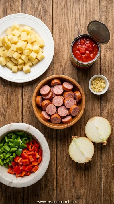 Crockpot Sausage Casserole: Easy Dinner Recipe - ingredients preparation