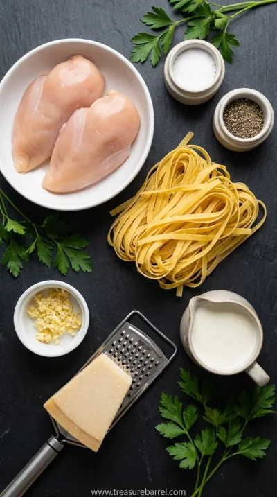 Best Crockpot Chicken Alfredo Recipe - Easy Slow Cooker Meal - ingredients preparation