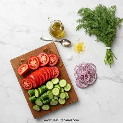 Cucumber and Tomato Salad – Fresh Easy Summer Dish - cooking process