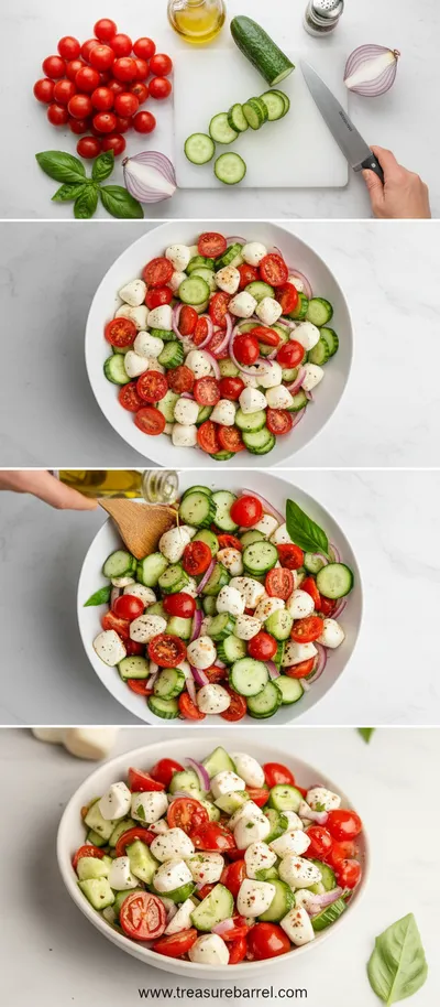 Easy Cucumber Caprese Salad