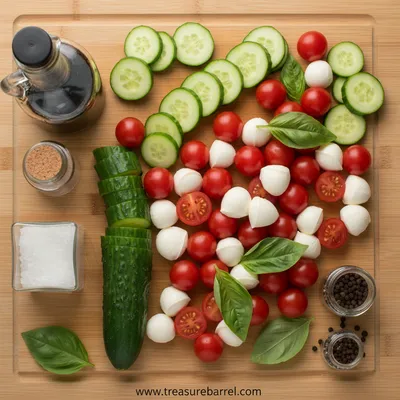 Easy Cucumber Caprese Salad - cooking process