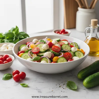 Easy Cucumber Caprese Salad - cooking process
