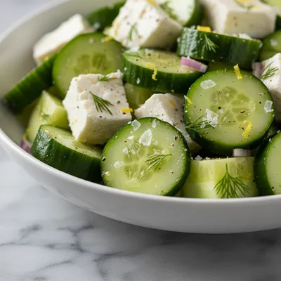 Cucumber Feta Salad with Lemon Greek Vinaigrette