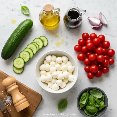 Quick Cucumber Mozzarella Salad - cooking process