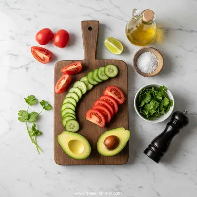 Cucumber Tomato Avocado Salad - cooking process