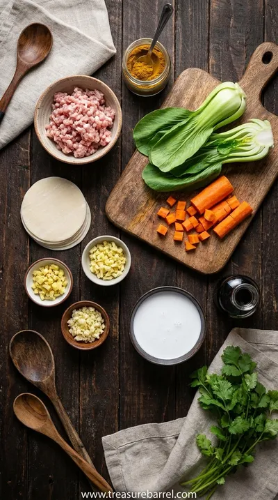 Best Curry Dumpling Soup Recipe - Warm & Comforting - ingredients preparation