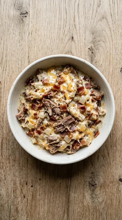 Crockpot Crack Chicken with Ranch, Bacon & Cheddar - cooking process