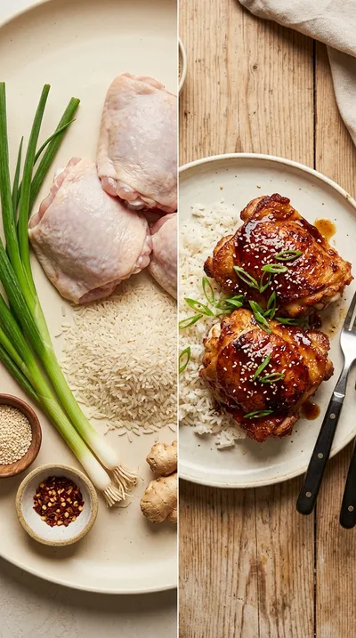 Crispy Hoisin Chicken Thighs - ready to serve