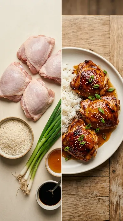 Baked Chicken Thighs in Honey Soy Sauce - ready to serve