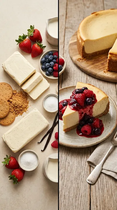 Classic Baked Cheesecake With Berries - ready to serve