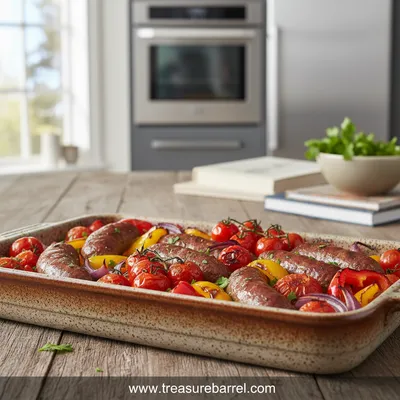 Delicious Beef Sausage Tray Bake