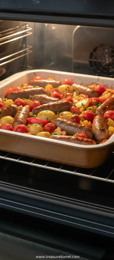 Delicious Beef Sausage Tray Bake - ingredients preparation