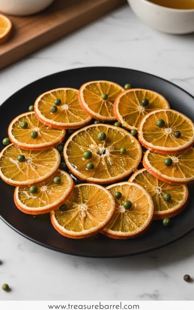 Dried Orange Slices With Honey & Juniper