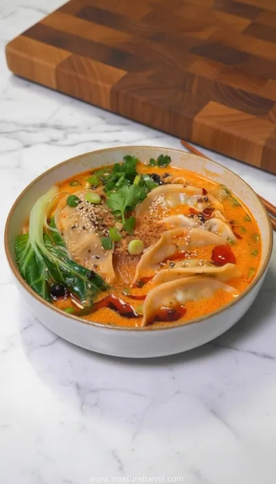 Easy Dumpling Soup - ready to serve