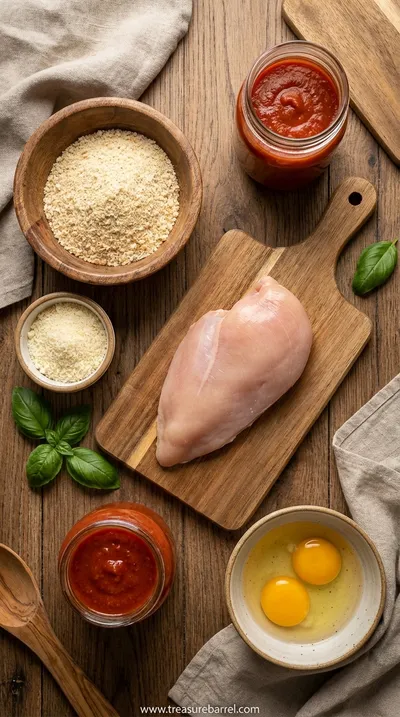 Easy Crispy Chicken Parmesan Recipe - ingredients preparation