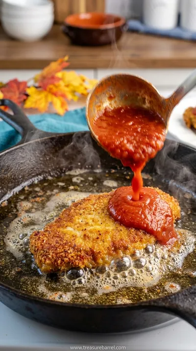 Easy Crispy Chicken Parmesan Recipe - cooking process