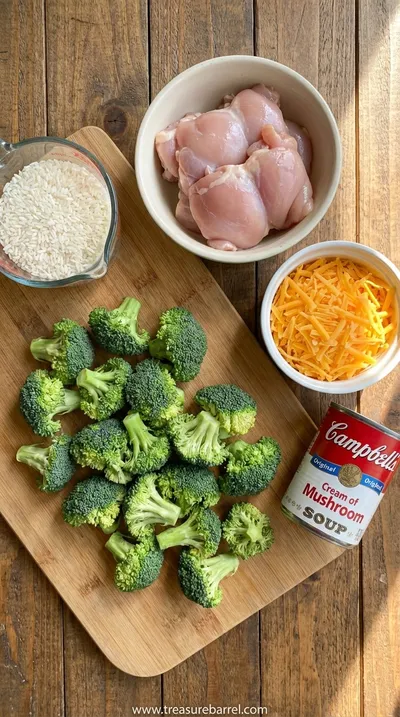 Creamy Chicken and Rice Casserole for Easy Dinners - ingredients preparation