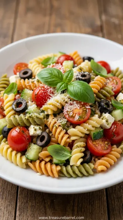 Easy Italian Pasta Salad Recipe for Hot Days - ready to serve