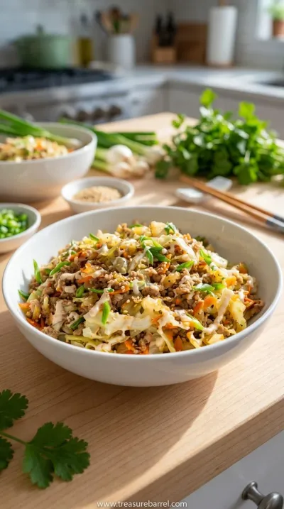 Easy Egg Roll in a Bowl - Low-Carb Recipe - ready to serve