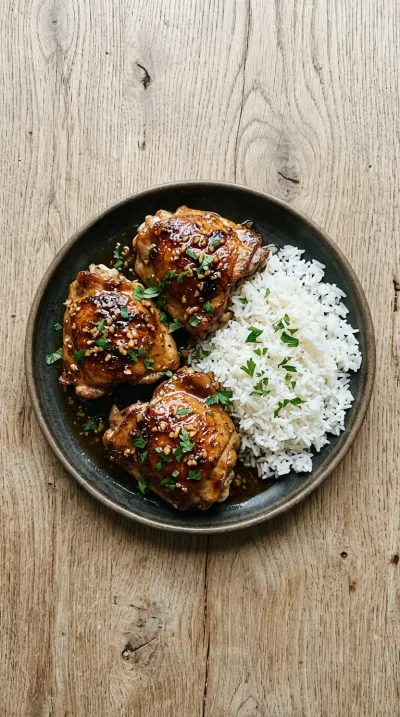 Honey Garlic Chicken Thighs - cooking process
