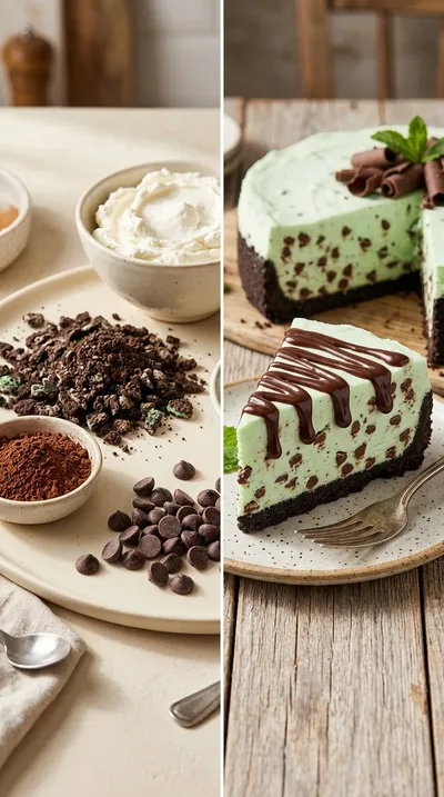 Mint Chocolate Cheesecake - ready to serve